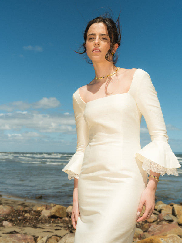 Grâce Ivory Midi Dress