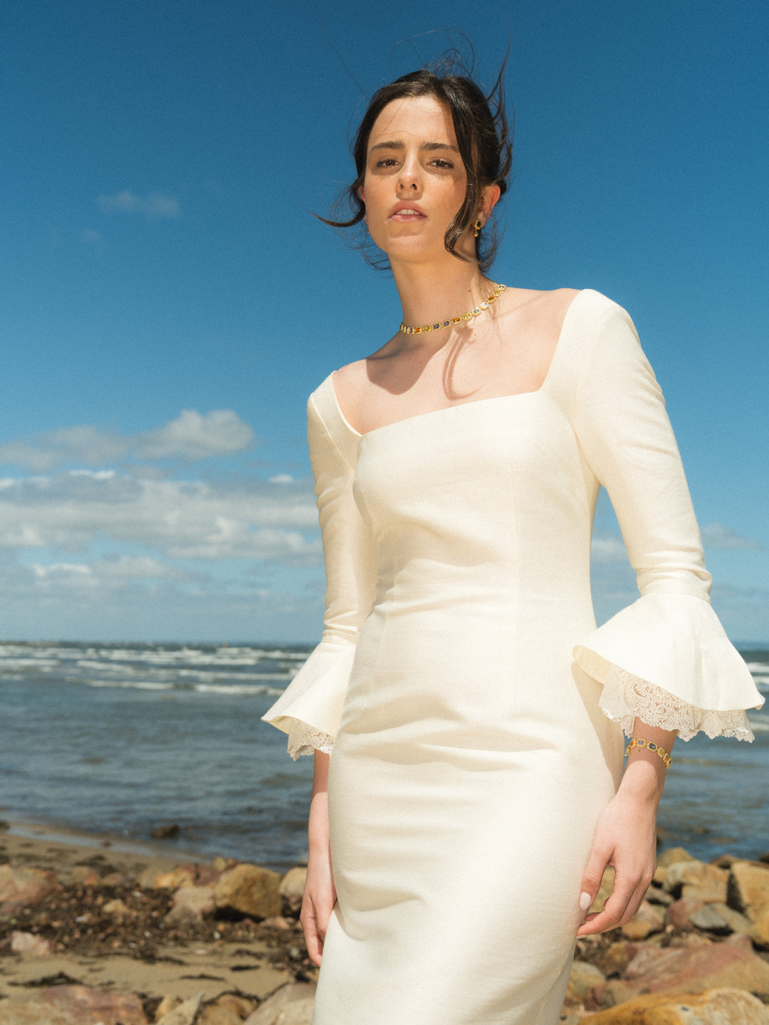 Grâce Ivory Midi Dress